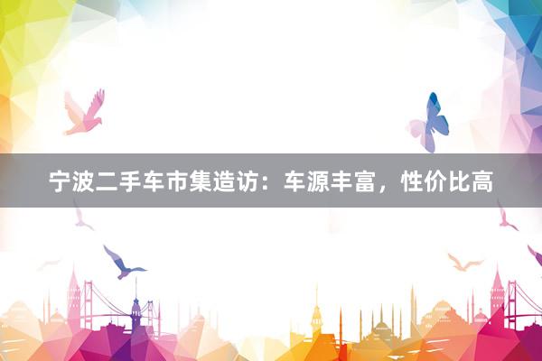 宁波二手车市集造访：车源丰富，性价比高